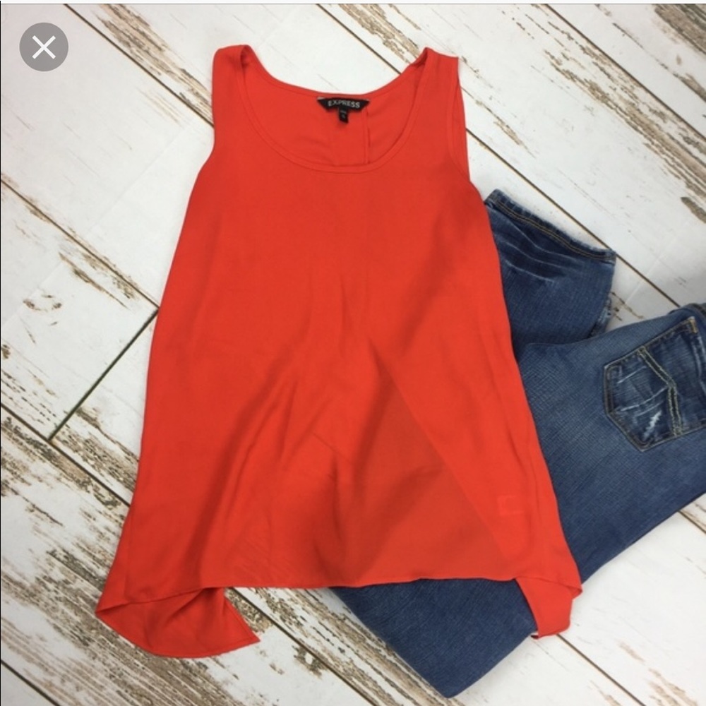Red Express Split Back Tank Top